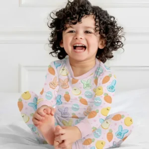 Easter Christian Bunny Bamboo Two Piece Long Sleeve Pajama Set