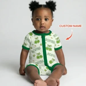 Custom Name Lucky Little Shamrock Bamboo Shorty Zippy