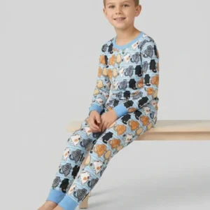 Funny Cat Butts Club Family Matching Bamboo Two Piece Long Sleeve Pajama Set