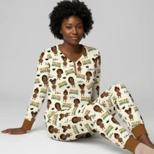 Custom Name Melanin Princess Bamboo Women Pajama Set