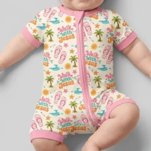 Groovy Summer Walk With Jesus Bamboo Shorty Zippy