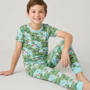 Preppy Coast Beach Club Bamboo Two Piece Short Sleeve Pajama Set