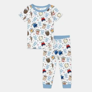 Christian Baseball Bamboo Two Piece Short Sleeve Pajama Set
