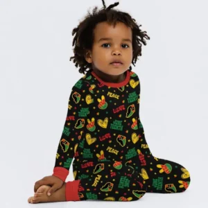 Peace Love Juneteenth Bamboo Two Piece Long Sleeve Pajama Set