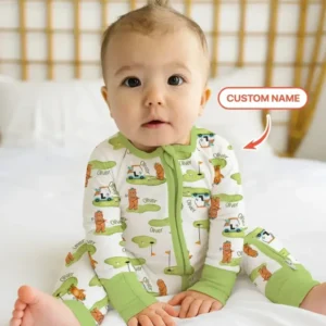 Custom Name Little Bear Golf Club Bamboo Convertible Zippy
