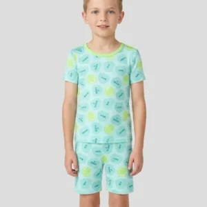 Tennis with Love Two Piece Short Sleeve Shorts Pajama Set