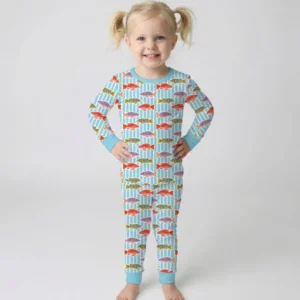 Preppy Fish Crew Bamboo Two Piece Long Sleeve Pajama Set