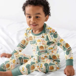 Lake View Camping Bamboo Two Piece Long Sleeve Pajama Set