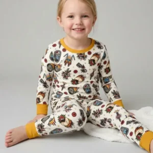 Born to Ride Together Family Matching Bamboo Two Piece Long Sleeve Pajama Set