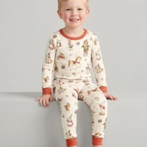 Winter & Vintage Bamboo Two Piece Long Sleeve Pajama Set