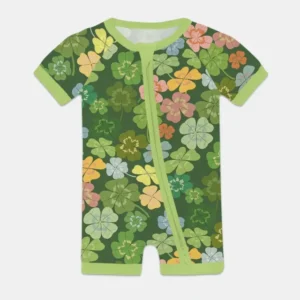 Lucky 4 Leaf Clover Bamboo Shorty Zippy