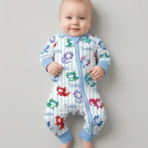 Cute Axololt Custom Name Bamboo Convertible Zippy