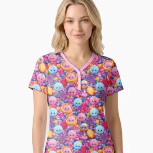 Rainbow Glitter Dumplings Bamboo Women Short Sleeve Short Pajama Set