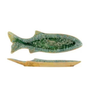 Servierplatte Eirun - aus Steingut gefertigt - Fischform