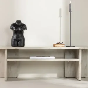 Designer TV-Lowboard Larenzo - Beige in Marmoroptik