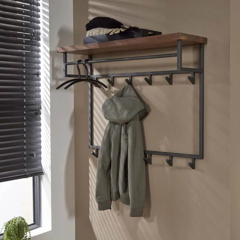 Garderobe Daytona hoch Hutablage 12 Haken / Massiv Saja