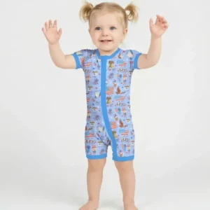 Hand Drawn Patriotic Iconic Bamboo Shorty Zippy
