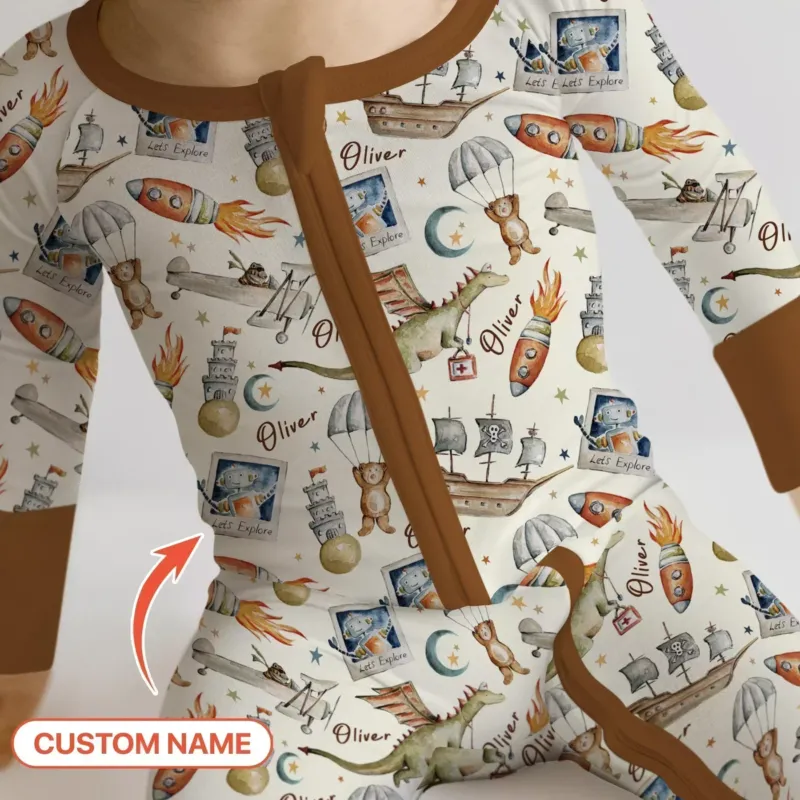 Adventure Dreams Custom Name Bamboo Convertible Zippy