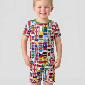 We Are 26 Family Matching Bamboo Two Piece Short Sleeve Shorts Pajama Set