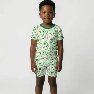 St. Patrick's Day Silly Goose Bamboo Two Piece Short Sleeve Shorts Pajama Set