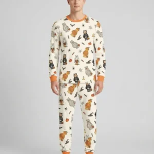 Retro Trick Or Treat Bamboo Men's Pajama Set