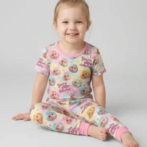 Custom Photo You're Glitter Dumpling Bamboo Two Piece Short Sleeve Pajama Set