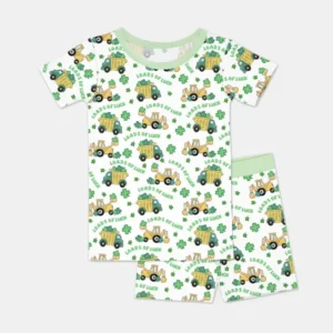 Loads Of Luck Bamboo Two Piece Short Sleeve Shorts Pajama Set