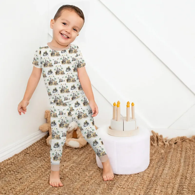Nativity Christmas Family Matching Family Bamboo Two Piece Short Sleeve Pajama Set