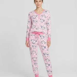 Happy Soccer Ball Family MatchingBamboo Women Pajama Set