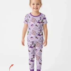 Litlle Cowboy Sis Bro Matching Bamboo Two Piece Short Sleeve Pajama Set
