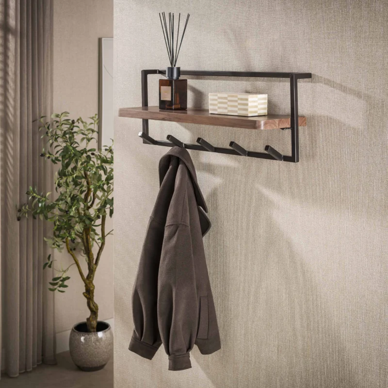 Garderobe Air Pure 6 Haken / Massiv Akazie braun
