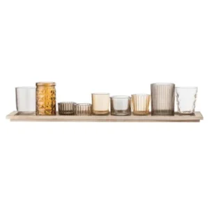 Teelichthalter Set (9-teilig) "Brown Signature"- inkl. Tablett