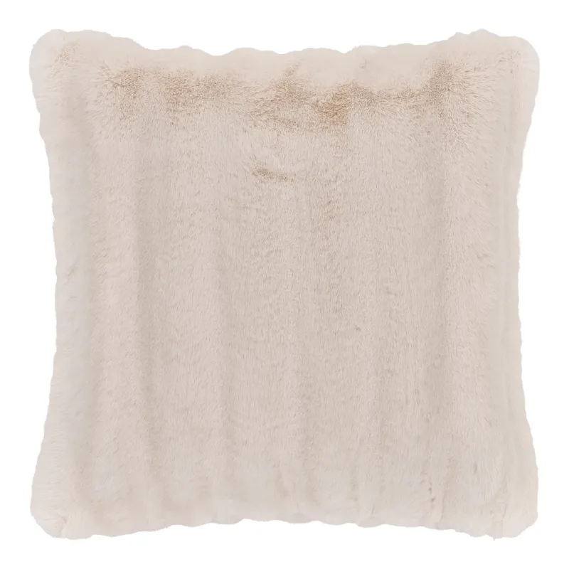 Flausch - Zierkissen Tao aus Kunstfell Beige 45x45 cm