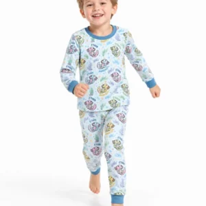 Snaxolotl Custom Name Bamboo Two Piece Long Sleeve Pajama Set