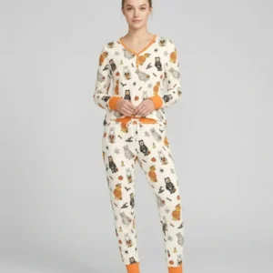 Retro Trick Or Treat Bamboo Women Pajama Set