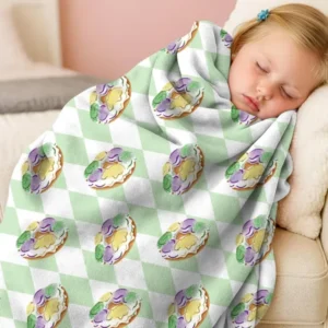 Mardi Gras Donut Bamboo Blanket