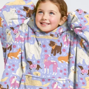 Floral Pawty Wearable Bamboo Blanket Hoodie