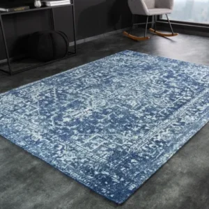 HERITAGE Orientalischer Baumwoll-Teppich 230x160cm blau Vintage Muster