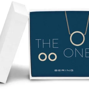 Goldfarbenes Schmuckset mit Kettenanhänger und Ohrsteckern
