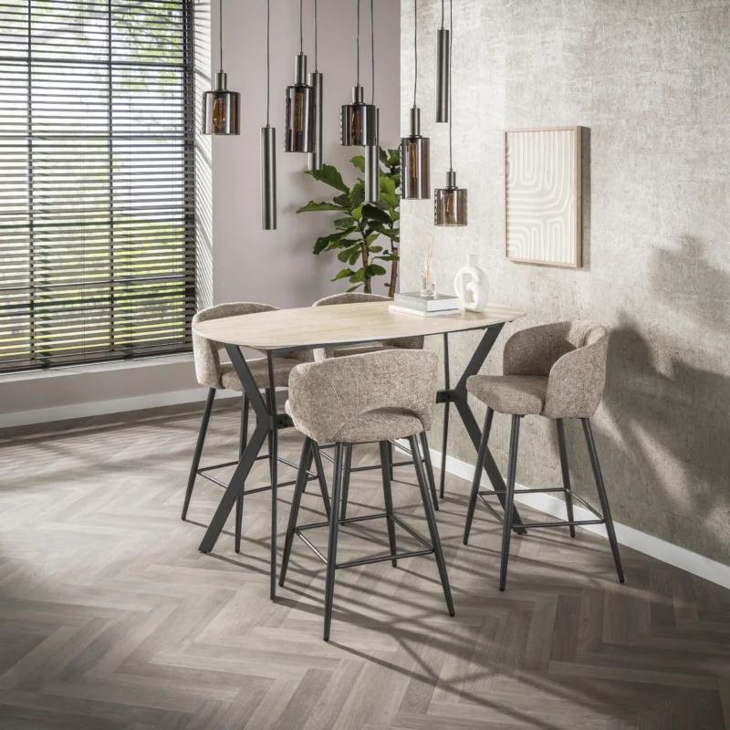 ROMANO Bartisch dänisch oval 140cm / Keramik travertin