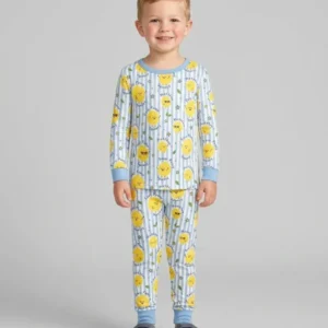 Easy Peasy Lemon Squeezy Custom Name Bamboo Two Piece Long Sleeve Pajama Set