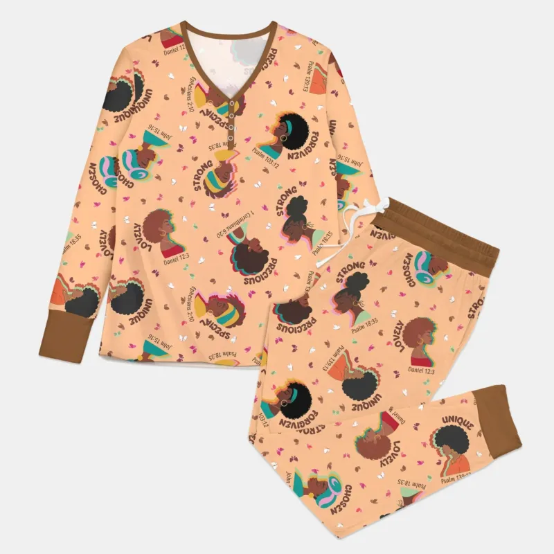 Empowered African Girl Bamboo Women Pajama Set