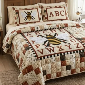 Alphabet B Bamboo Quilt Bedding Set