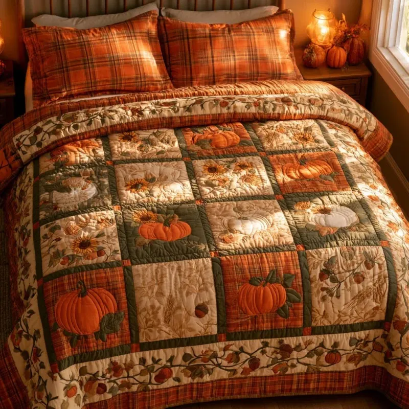 Autumn Country Morning Bamboo Quilt Bedding Set