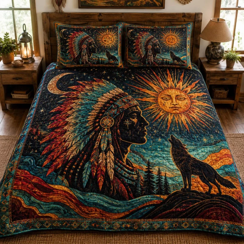 Celestial Tribal Chief Bamboo Quilt Bedding Set