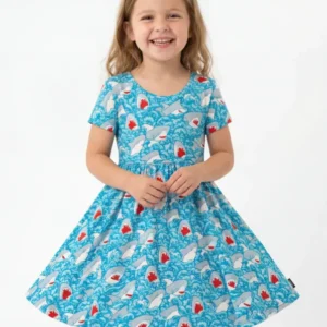 Shark Wave Rush Bamboo Twirl Dress