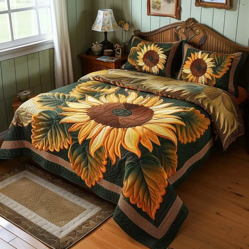 Floral Sunshine Bamboo Quilt Bedding Set