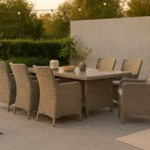 Garten Essgruppe Valencia” – 7-teiliges Gartenmöbel-Set aus Polyrattan