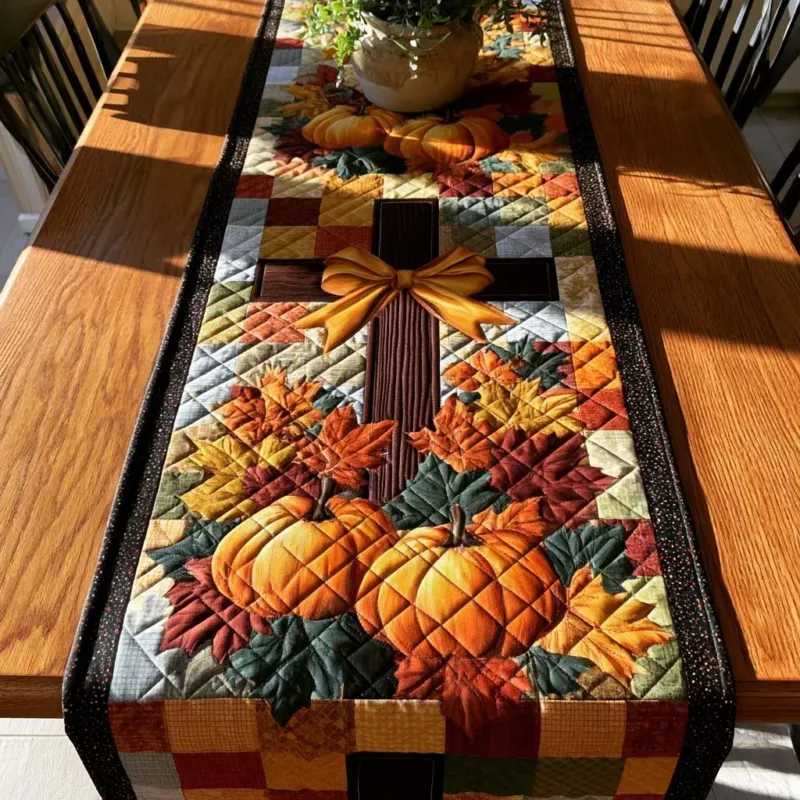 Golden Faith Quilt Table Runner