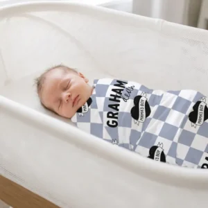 Personalized Mama's Boy Bamboo Swaddle Blanket